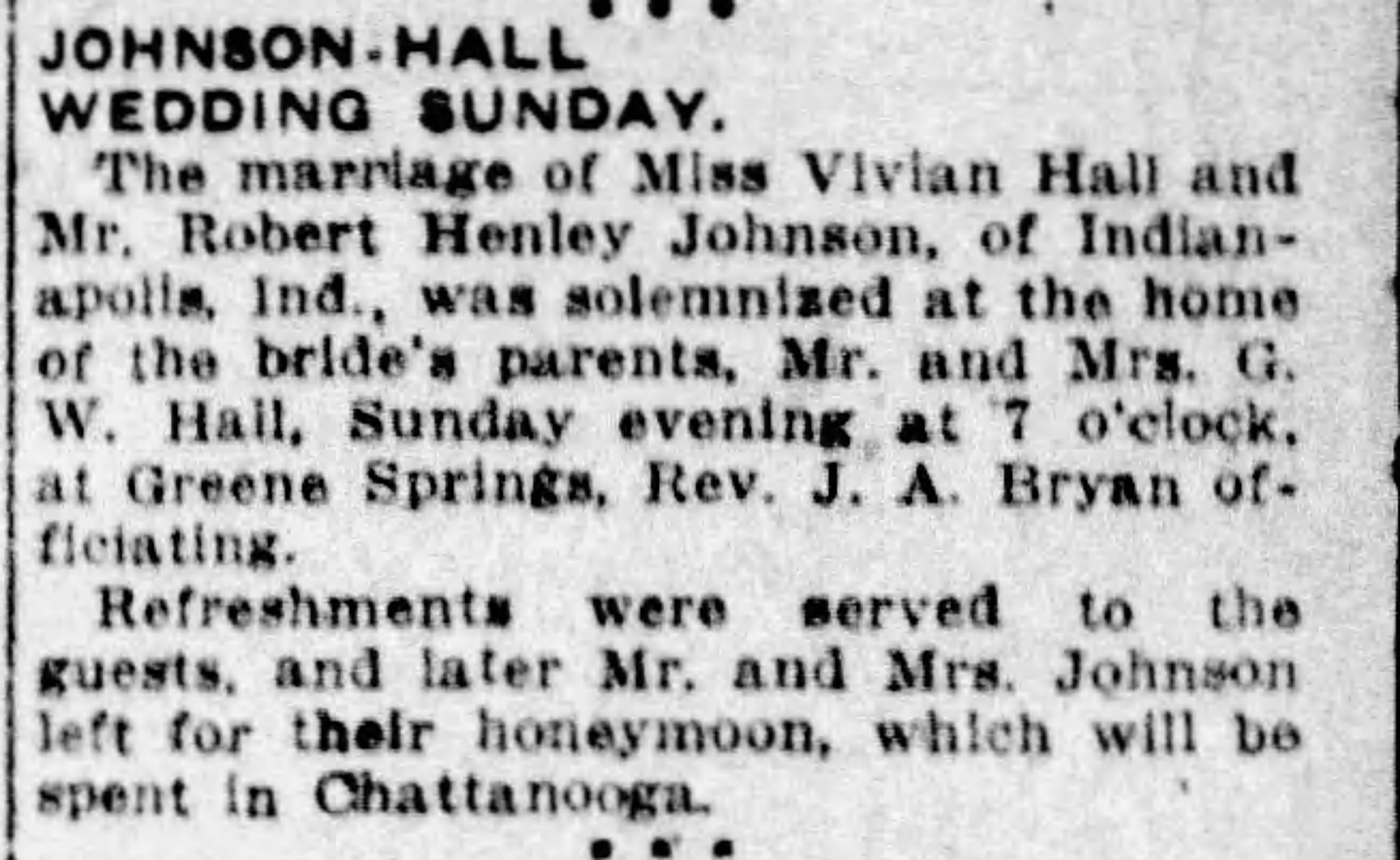 Vivian Hall-Robert Henley Johnson